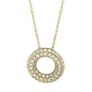 Pavé Collier  18kt Gelbgold mit ZÖ 42 cm Kreis mit 0,51ct Diamanten