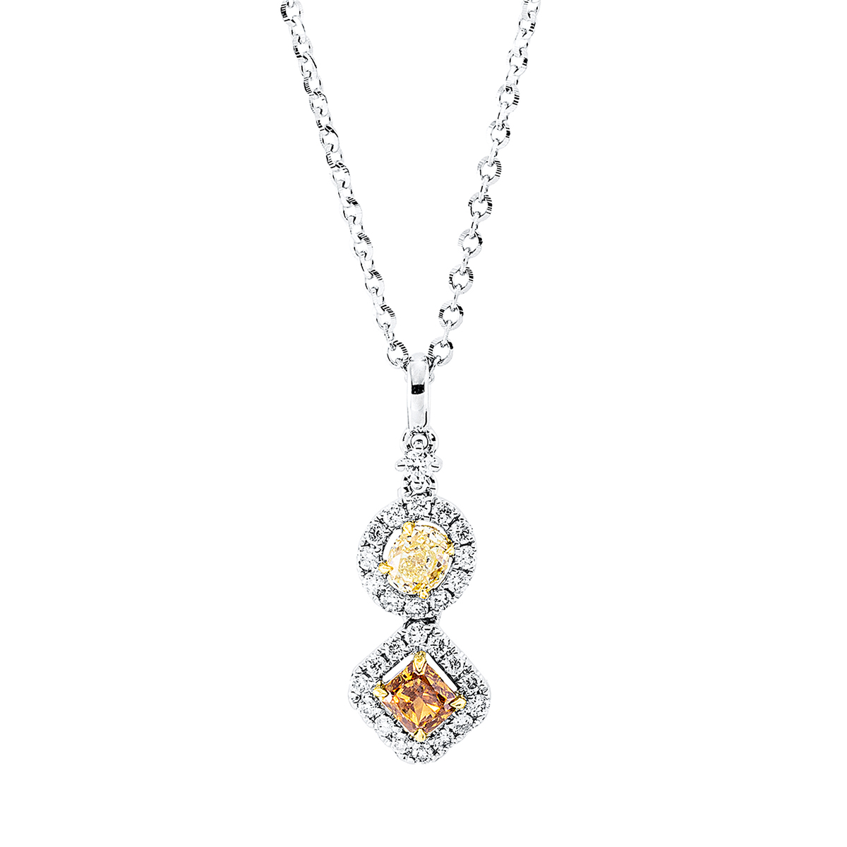 Collier  18kt Weißgold mit ZÖ 41 cm + 43 cm mit 0,52ct Diamanten