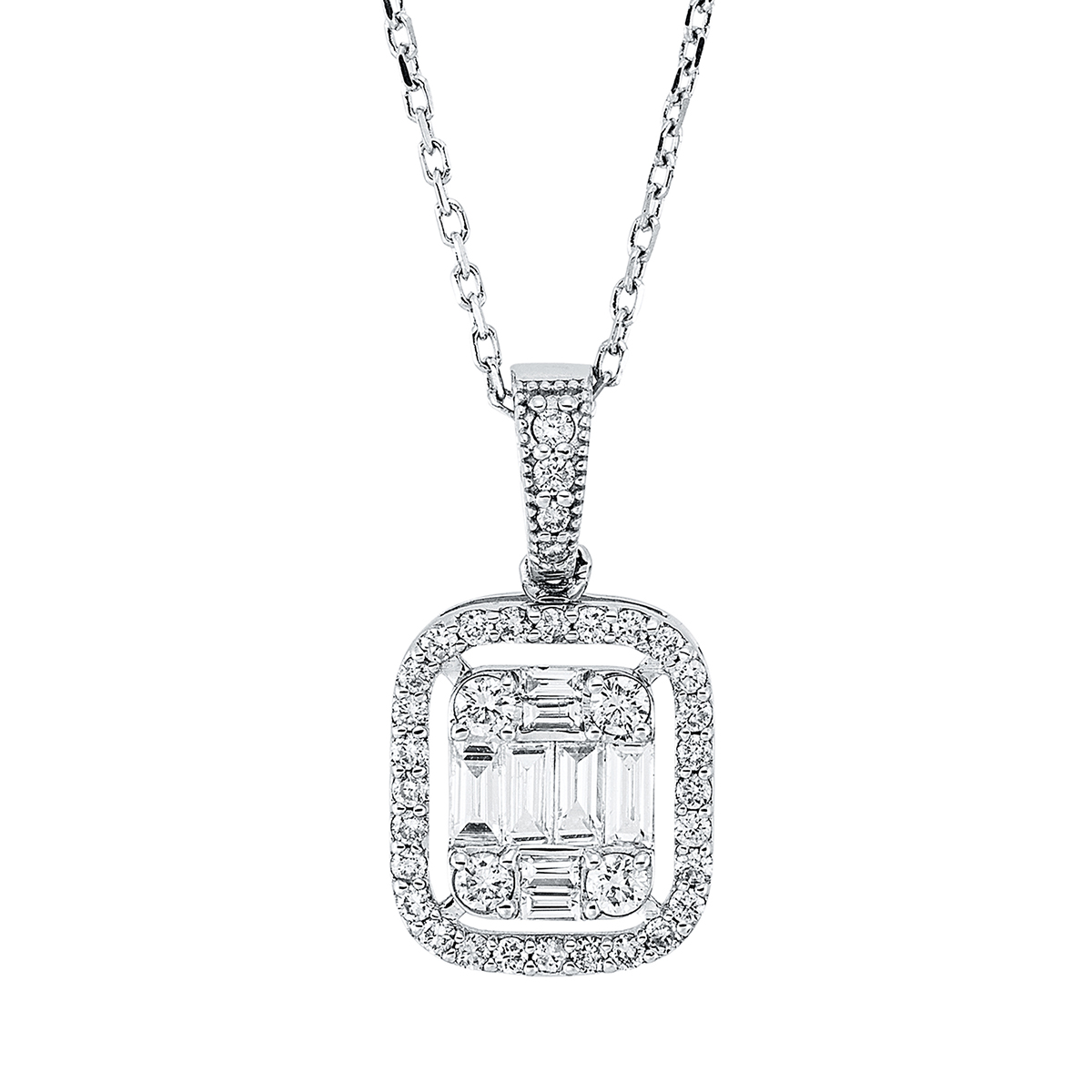 Collier  18kt Weißgold mit Öse mit 0,55ct Diamanten