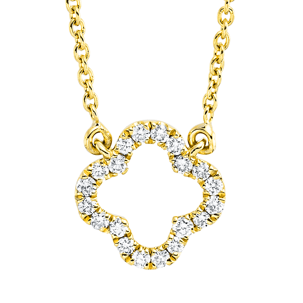 Collier  18kt Gelbgold mit ZÖ 40 cm + 43 cm mit 0,08ct Diamanten