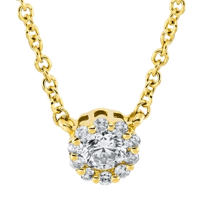 Collier  18kt Gelbgold mit ZÖ 40 cm mit 0,33ct Diamanten