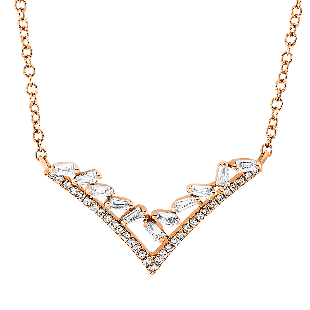 Collier  18kt Rotgold mit ZÖ 40 cm + 43 cm mit 0,29ct Diamanten