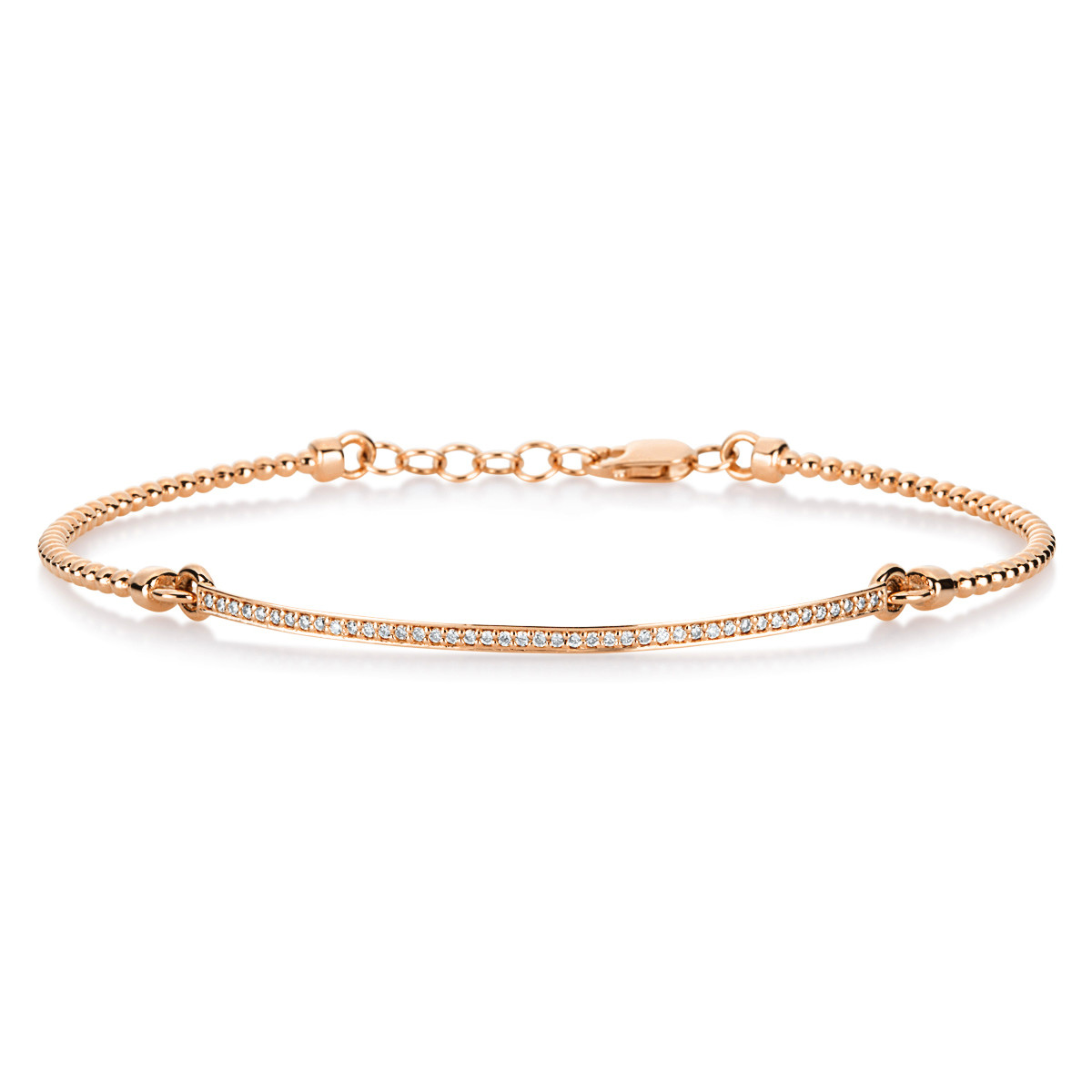 Armband  14kt Rotgold mit 0,18ct Diamanten