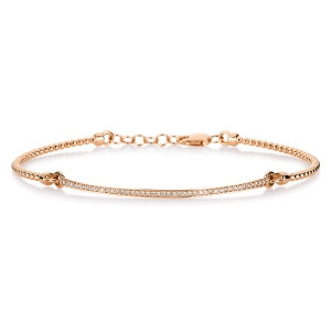 Armband  14kt Rotgold mit 0,18ct Diamanten