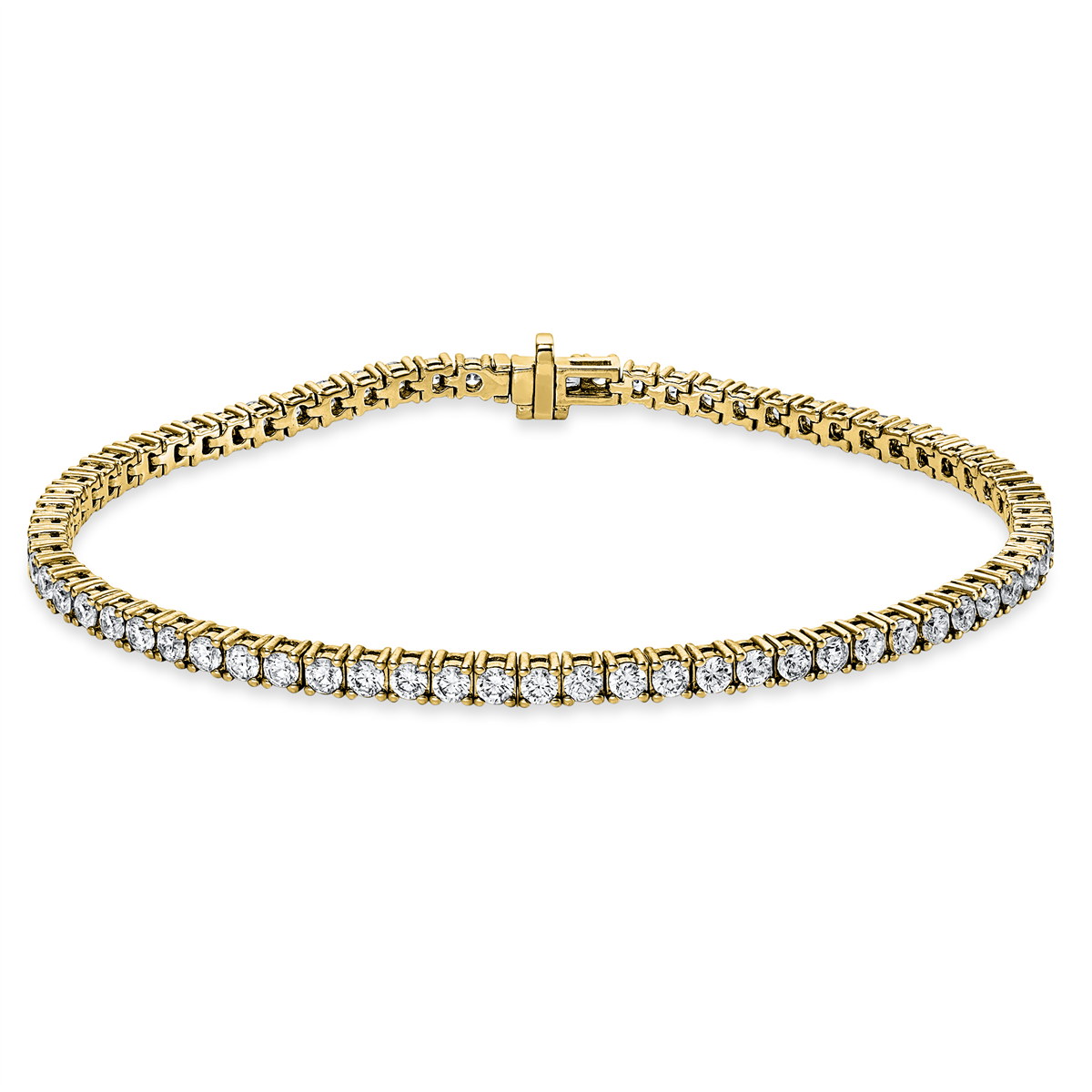 Tennisarmband 4er-Krappe 18kt Gelbgold mit 4,02ct Diamanten