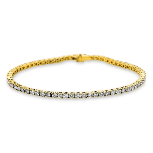 Tennisarmband 4er-Krappe 18kt Gelbgold / Weißgold mit 3,55ct Diamanten
