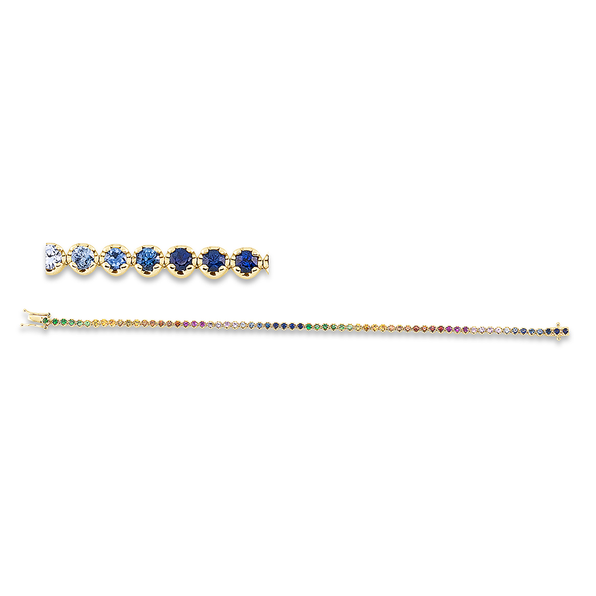 Rainbow Armband  18kt Gelbgold mit Farbstein