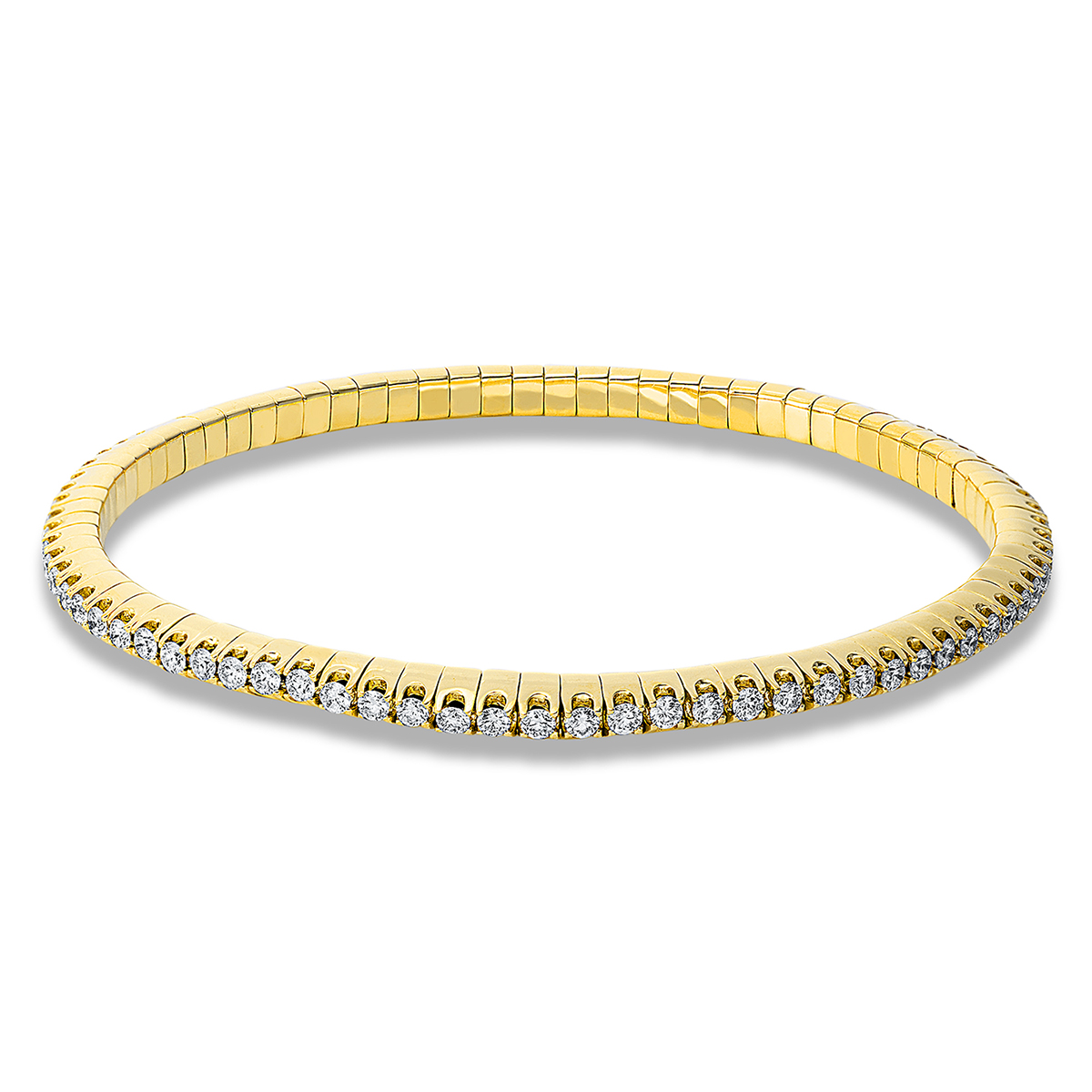 Tennisarmband 4er-Krappe 18kt Gelbgold Flex-Band, variabel mit 1,90ct Diamanten