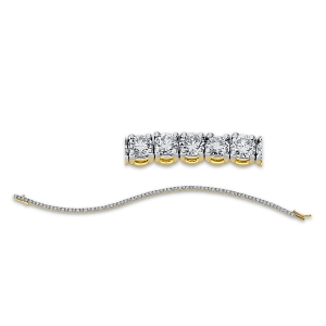 Tennisarmband 4er-Krappe 18kt Gelbgold mit 3,00ct Diamanten