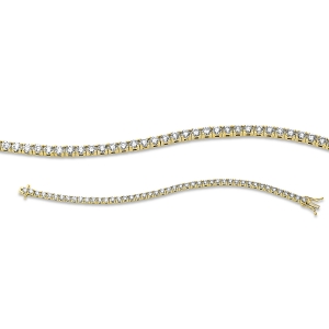 Tennisarmband 4er-Krappe 18kt Gelbgold mit 6,72ct Diamanten