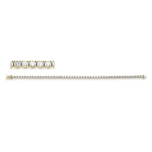 Tennisarmband 4er-Krappe 18kt Gelbgold mit 6,00ct Diamanten