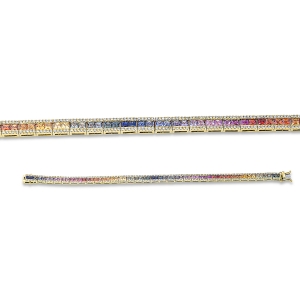 Rainbow Armband  18kt Gelbgold mit Farbstein