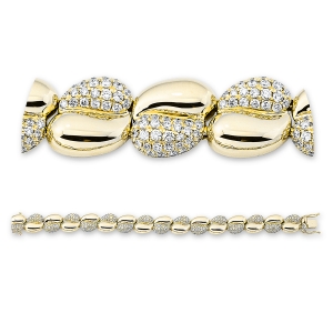 Pavé Armband  18kt Gelbgold mit 5,48ct Diamanten