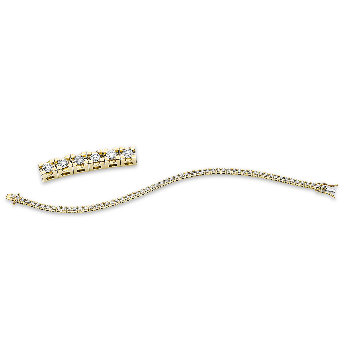 Tennisarmband  18kt Gelbgold mit 2,16ct Diamanten