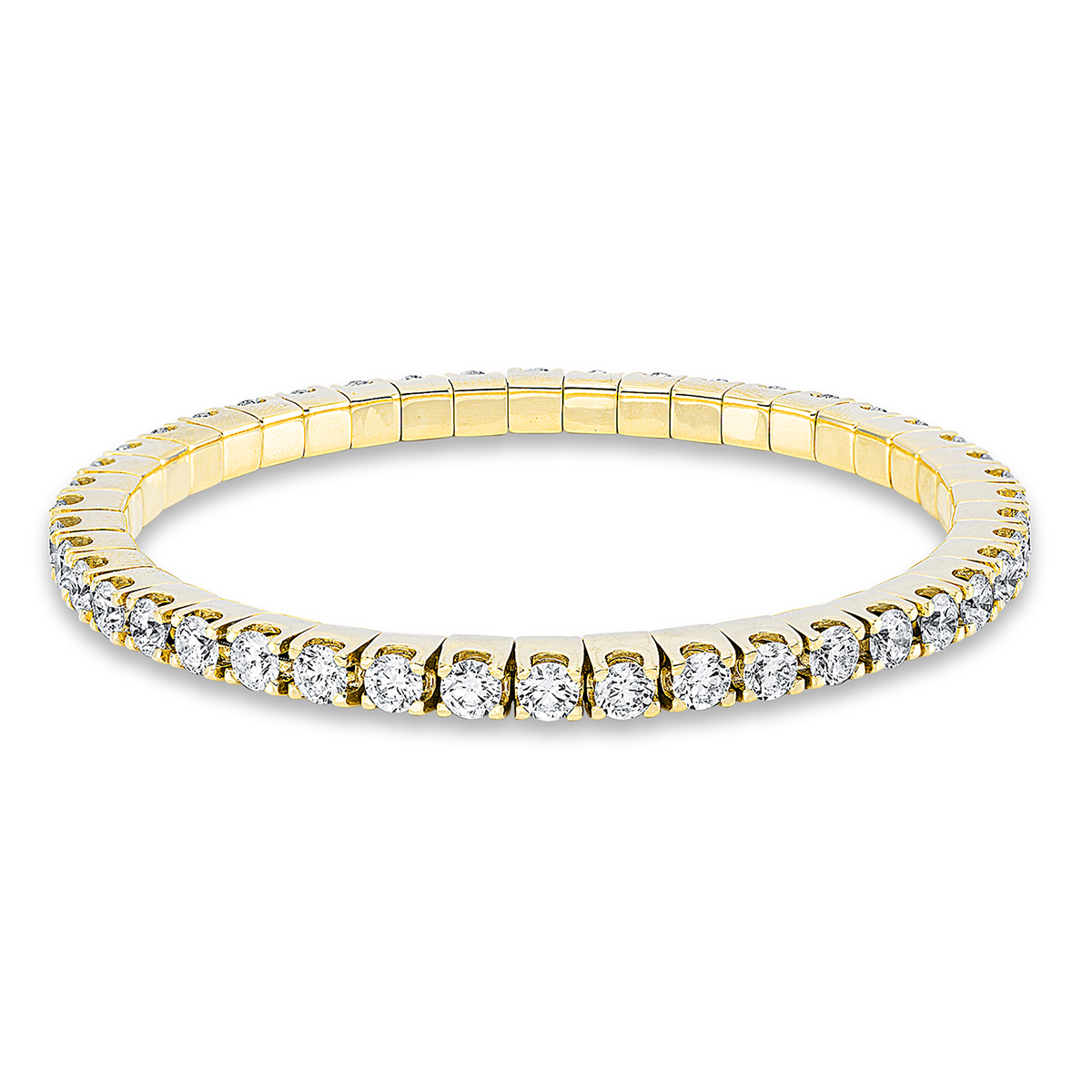 Armband  18kt Gelbgold Flex-Band, variabel mit 8,06ct Diamanten