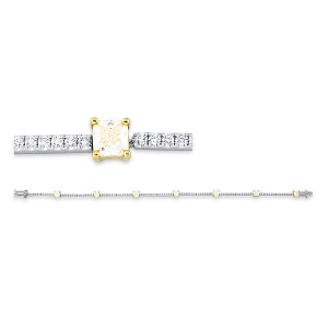 Armband 4er-Krappe 18kt Weißgold / Gelbgold mit 3,13ct Diamanten