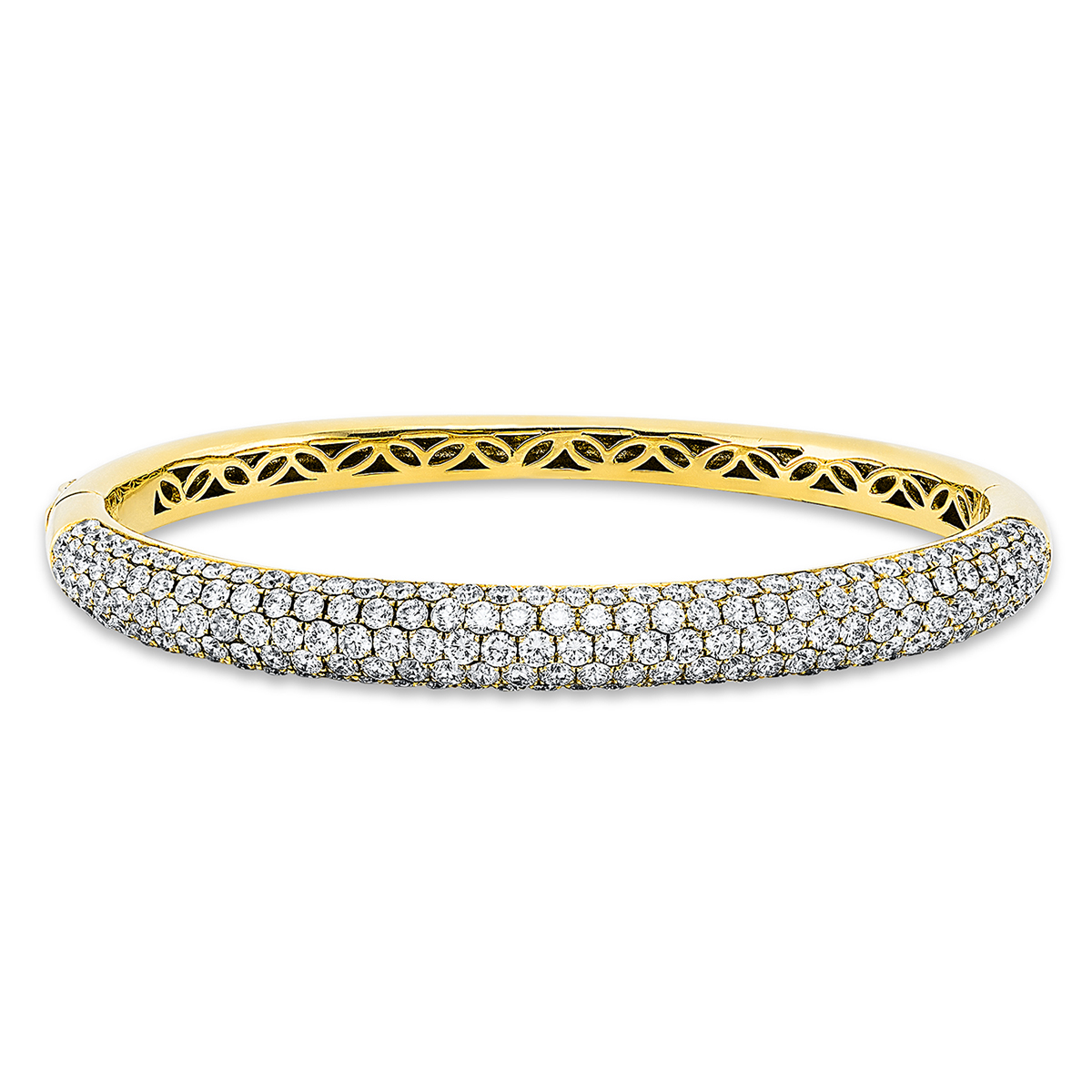 Pavé Armreif  18kt Gelbgold mit 6,08ct Diamanten