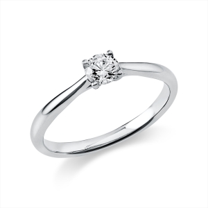 Solitaire Ring 4er-Krappe 14kt Weißgold GIA6412398720 mit 0,30ct Diamanten