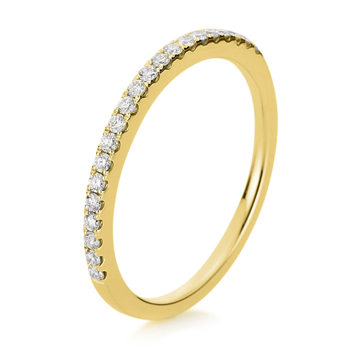 Memoire halb Ring  14kt Gelbgold mit 0,19ct Diamanten