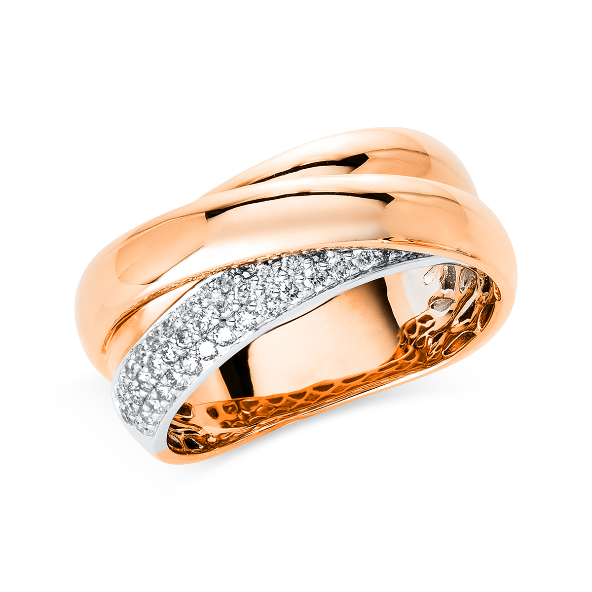 Pavé Ring  18kt Rotgold / Weißgold mit 0,35ct Diamanten