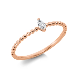 Solitaire Ring 2er-Krappe 18kt Gelbgold mit 0,09ct Diamanten