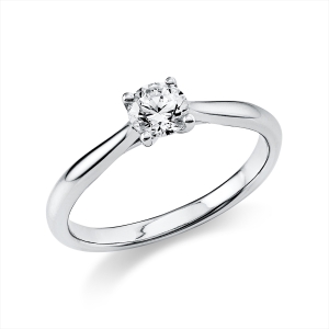 Solitaire Ring 4er-Krappe 14kt Weißgold GIA2457898386 mit 0,40ct Diamanten