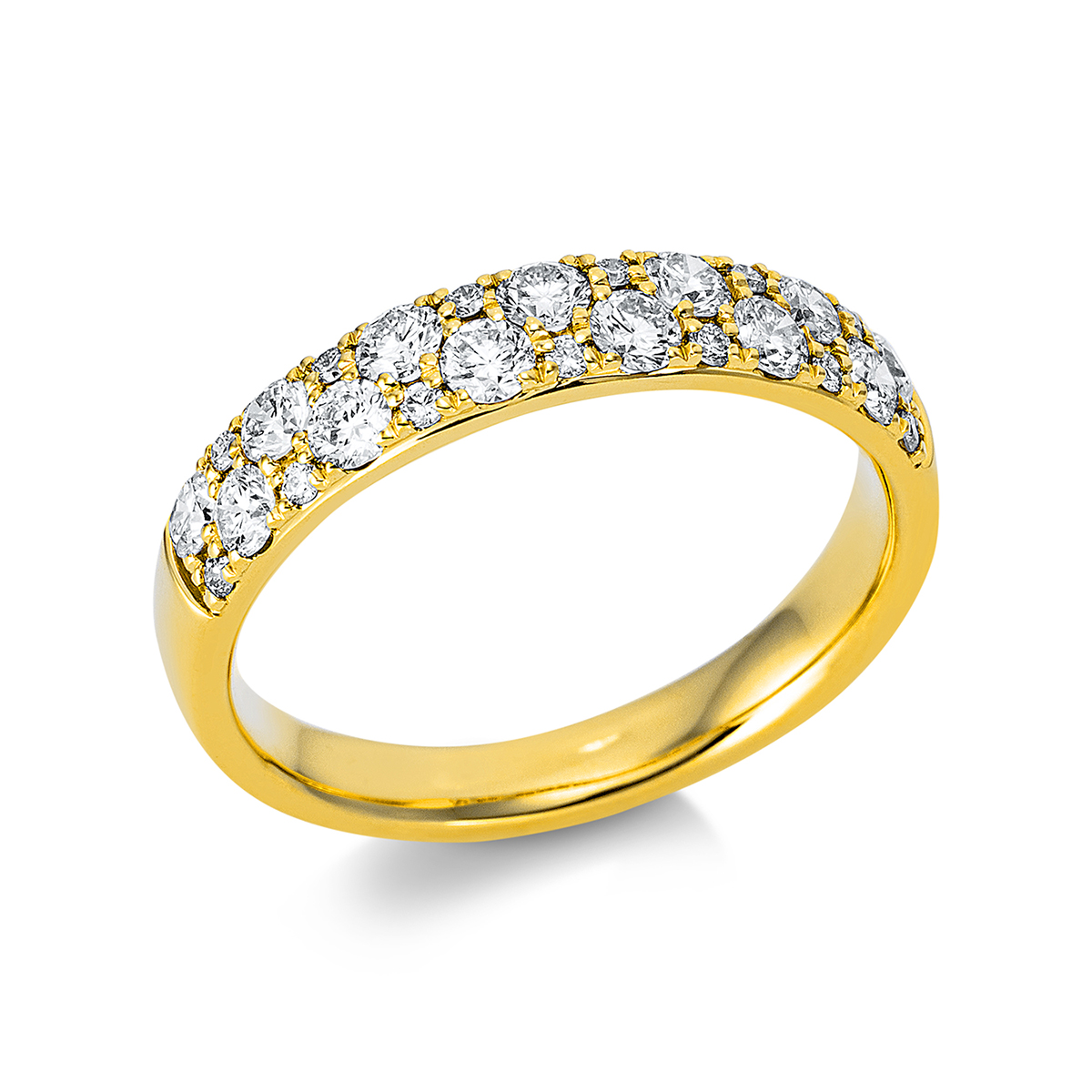 Memoire halb Ring  18kt Gelbgold mit 0,75ct Diamanten