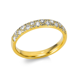 Memoire halb Ring  18kt Gelbgold mit 0,45ct Diamanten