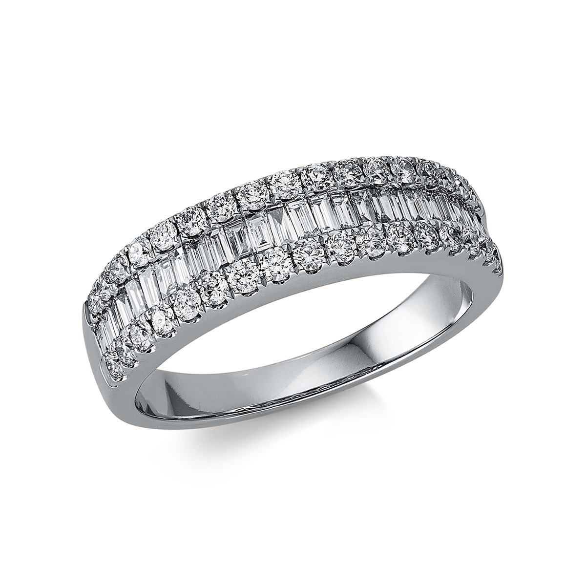 Memoire halb Ring  18kt Weißgold mit 0,78ct Diamanten