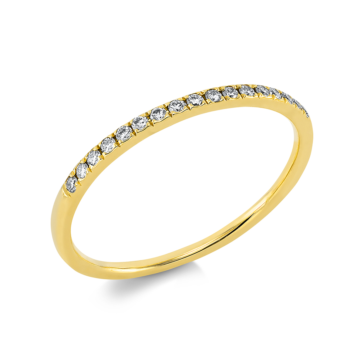 Memoire halb Ring  18kt Gelbgold mit 0,12ct Diamanten