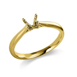 Solitaire Ring 4er-Krappe 14kt Gelbgold mit 0,00ct Diamanten