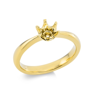 Solitaire Ring 6er-Krappe 18kt Gelbgold mit 0,00ct Diamanten