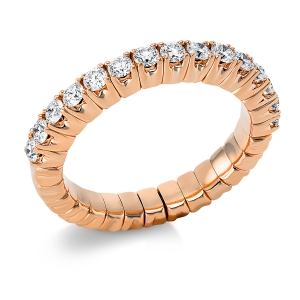 Memoire halb Ring 4er-Krappe 18kt Gelbgold Flex-Band, variabel mit 0,69ct Diamanten