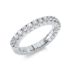 Memoire halb Ring 4er-Krappe 18kt Gelbgold Flex-Band, variabel mit 0,69ct Diamanten