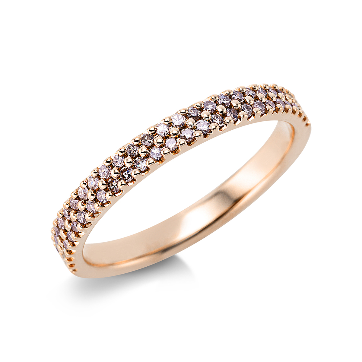 Memoire halb Ring  18kt Rotgold mit 0,25ct Diamanten