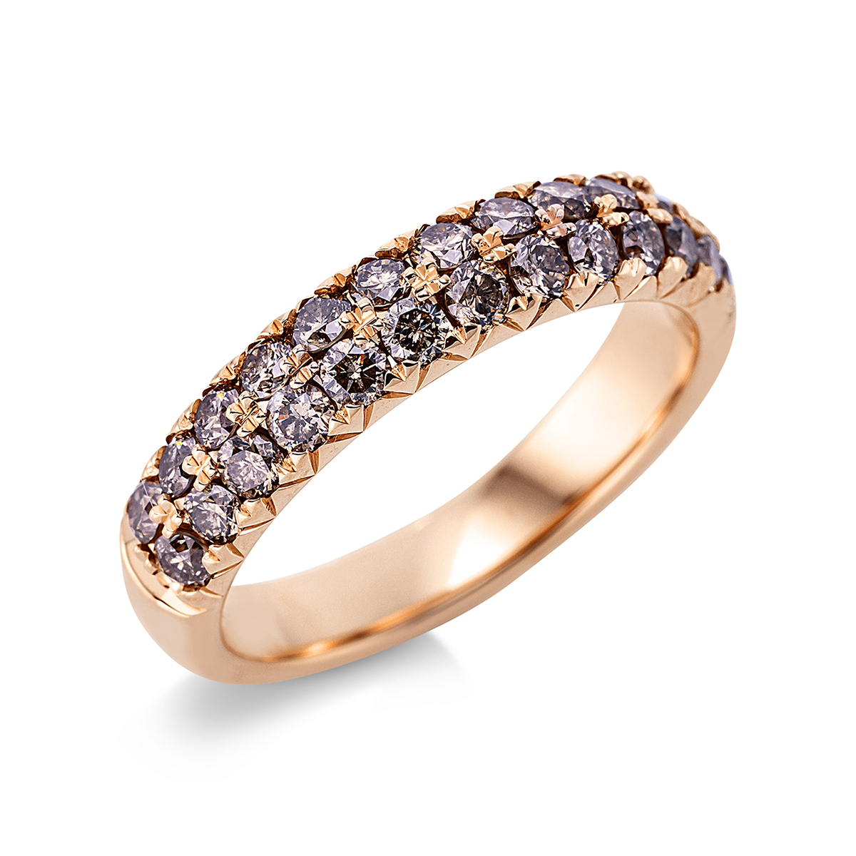 Memoire halb Ring  18kt Rotgold mit 1,00ct Diamanten