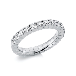 Memoire halb Ring 4er-Krappe 18kt Gelbgold Flex-Band, variabel mit 1,01ct Diamanten