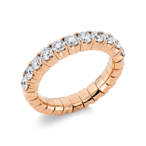 Memoire halb Ring 4er-Krappe 18kt Gelbgold Flex-Band, variabel mit 1,15ct Diamanten