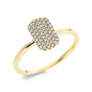 Pavé Ring  18kt Gelbgold mit 0,18ct Diamanten