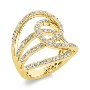 Ring  18kt Gelbgold mit 1,10ct Diamanten