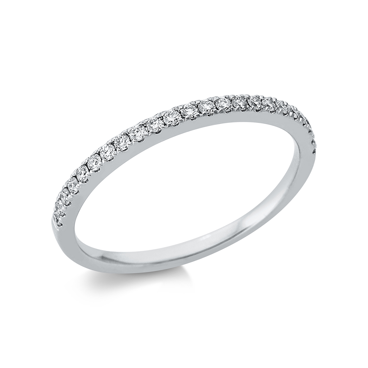 Memoire halb Ring  18kt Weißgold mit 0,18ct Diamanten