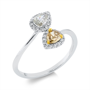 Ring  18kt Weißgold / Gelbgold mit 0,71ct Diamanten