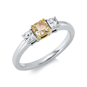 Ring  18kt Weißgold / Gelbgold mit 0,88ct Diamanten