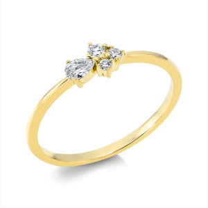 Ring  18kt Gelbgold mit 0,18ct Diamanten