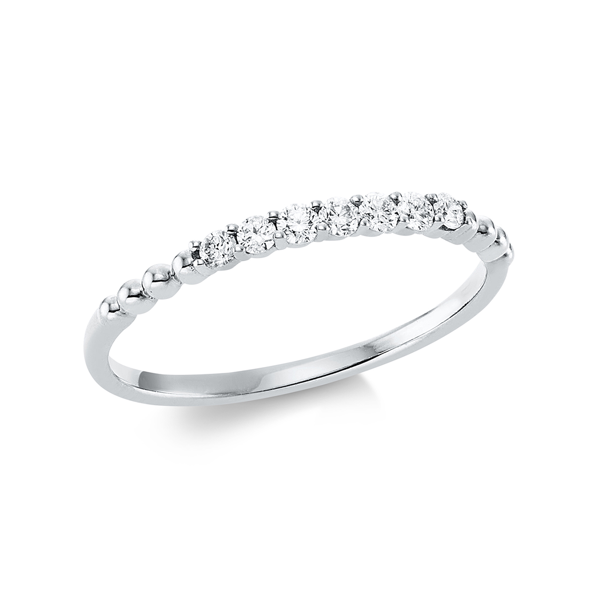 Memoire halb Ring  18kt Weißgold mit 0,13ct Diamanten