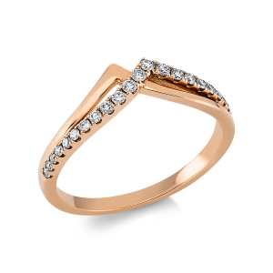 Ring  18kt Rotgold mit 0,19ct Diamanten