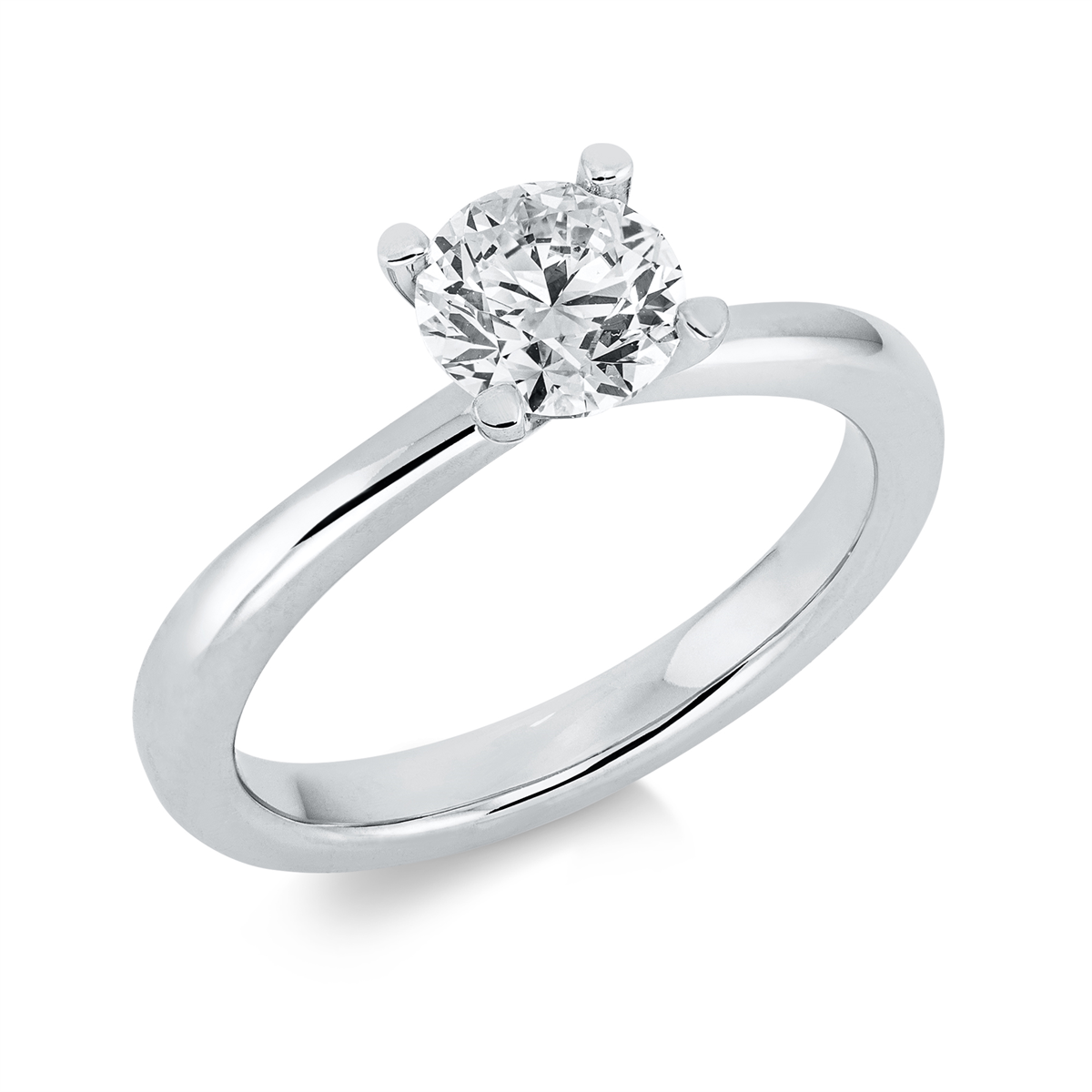 Solitaire Ring 4er-Krappe 18kt Weißgold GIA1449024069 mit 1,00ct Diamanten