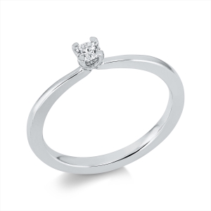 Solitaire Ring 4er-Krappe 950PL Platin mit 0,10ct Diamanten