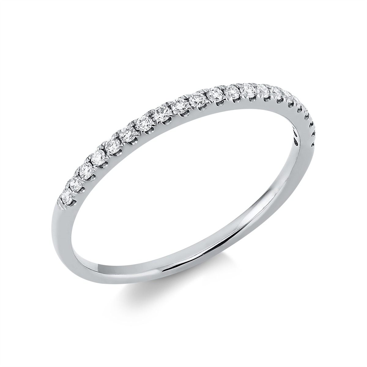 Memoire halb Ring  18kt Weißgold mit 0,15ct Diamanten