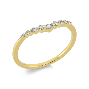 Memoire halb Ring  18kt Gelbgold mit 0,12ct Diamanten